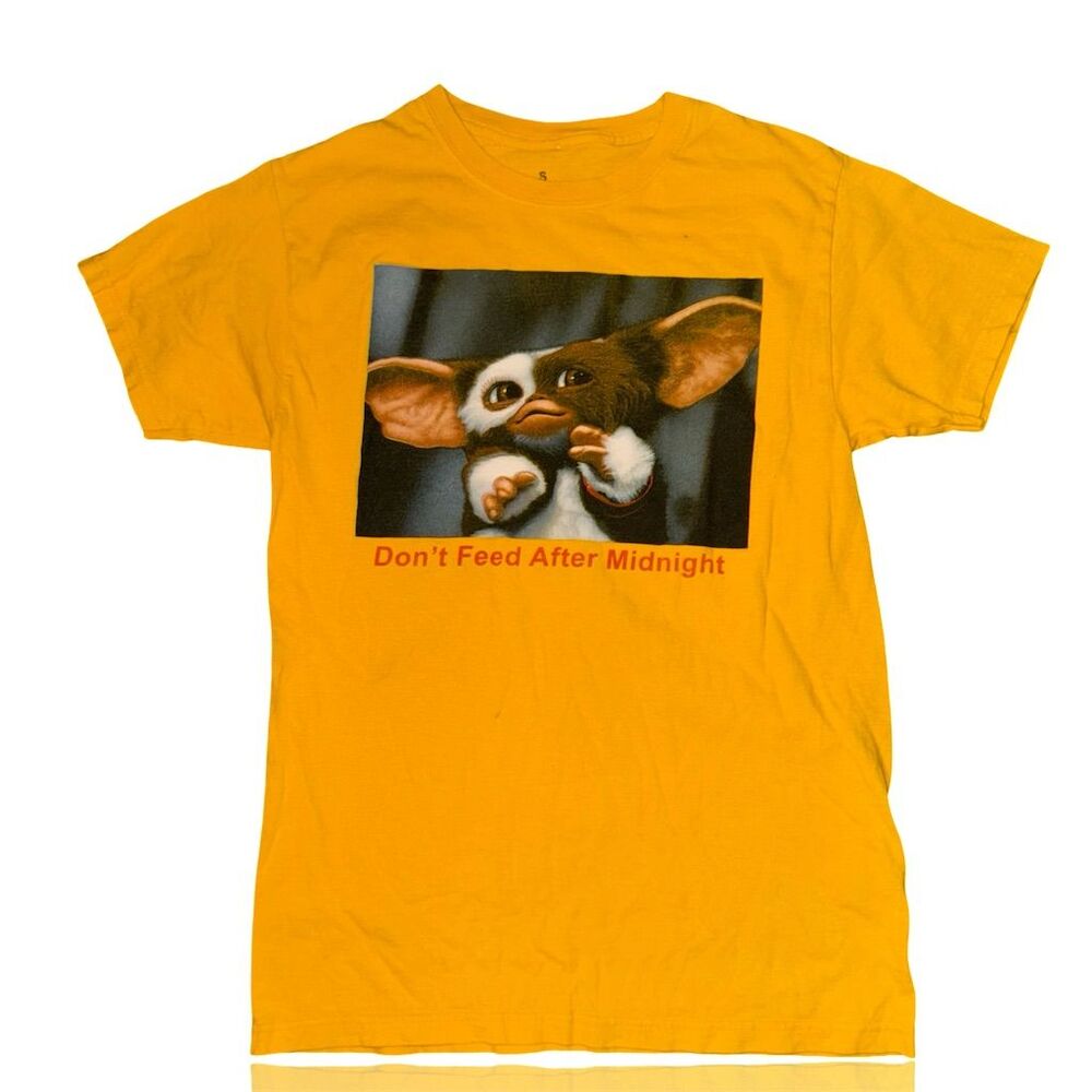 Gremlins "Don't Feed After Midnight" Yellow Graphic T-Shirt Unisex S